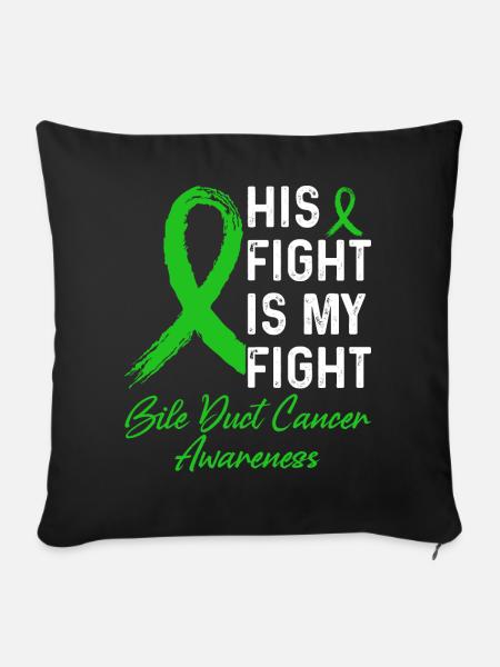 Gallengangskrebs Awareness - Sofakissenbezug 45 x 45 cm - Schwarz