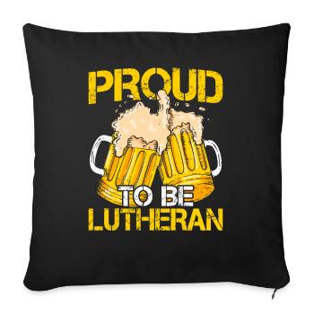 Fier luthérien - Housse de coussin décorative 45 x 45 cm - noir - Devant