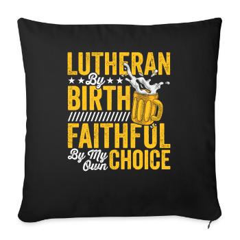 Luthériens de naissance Confirmation de la religion - Housse de coussin décorative 45 x 45 cm - noir - Devant