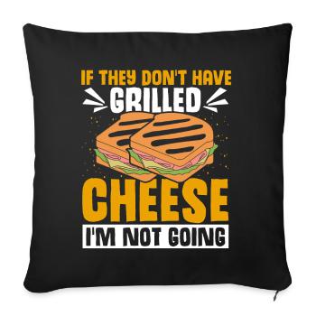 Amour Fromage Grillé Hommes Femmes - Housse de coussin décorative 45 x 45 cm - noir - Devant