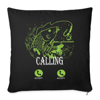 Calling Carp Spritzgrafik - Sofakissenbezug 45 x 45 cm - Schwarz - Vorne