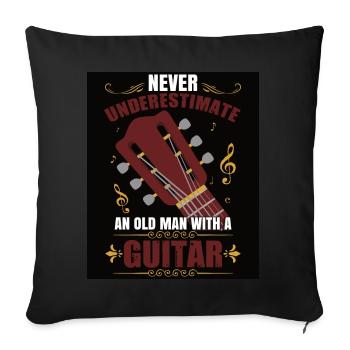 Fun Guitarist and Musician Band Fan Design - Sofa pillowcase 17,3'' x 17,3'' (45 x 45 cm) - black - Front