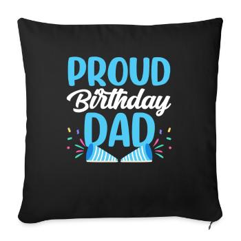 Fier anniversaire papa père papa anniversaire - Housse de coussin décorative 45 x 45 cm - noir - Devant