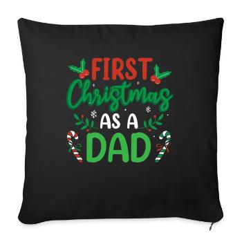The first Christmas as a father family pregnant - Sofa pillowcase 17,3'' x 17,3'' (45 x 45 cm) - black - Front