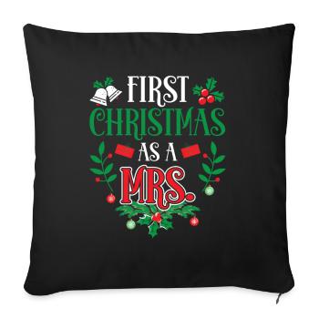 Premier Noël en tant qu’épouse Premier Noël - Housse de coussin décorative 45 x 45 cm - noir - Devant