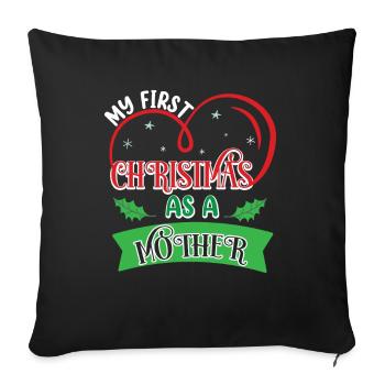 My first Christmas as a mother pregnant - Sofa pillowcase 17,3'' x 17,3'' (45 x 45 cm) - black - Front