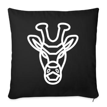Giraffe Face Giraffe - Sofa pillowcase 17,3'' x 17,3'' (45 x 45 cm) - black - Front