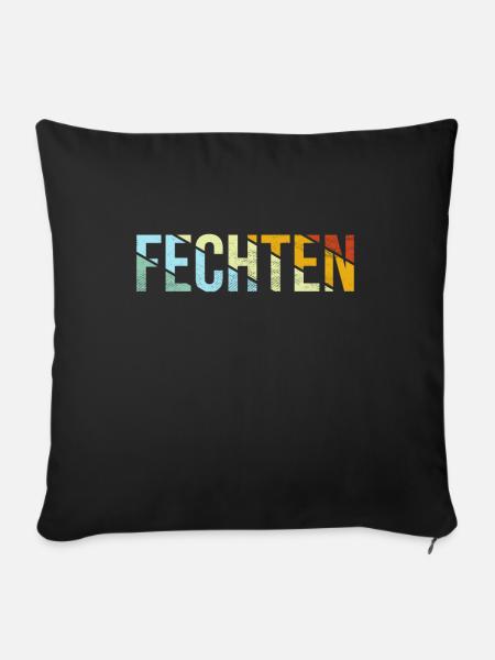 Fechten Retro - Sofakissenbezug 45 x 45 cm - Schwarz
