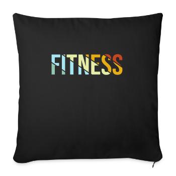 Fitness Retro - Sofa pillowcase 17,3'' x 17,3'' (45 x 45 cm) - black - Front