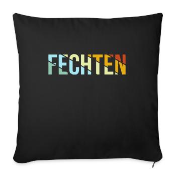 Fechten Retro - Sofakissenbezug 45 x 45 cm - Schwarz - Vorne