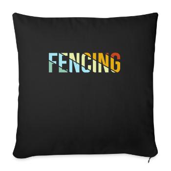 Fechten Retro - Sofakissenbezug 45 x 45 cm - Schwarz - Vorne
