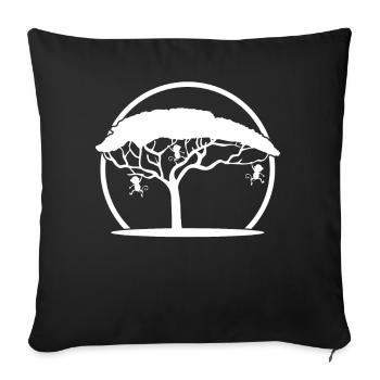 Monkey in the tree Monkey - Sofa pillowcase 17,3'' x 17,3'' (45 x 45 cm) - black - Front