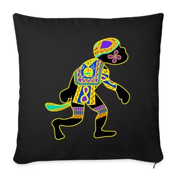 Monkey with patterns Monkey - Sofa pillowcase 17,3'' x 17,3'' (45 x 45 cm) - black - Front