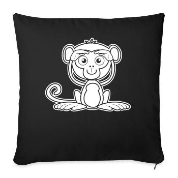Monkey Cute Monkey - Sofa pillowcase 17,3'' x 17,3'' (45 x 45 cm) - black - Front