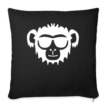 Monkey with sunglasses monkey - Sofa pillowcase 17,3'' x 17,3'' (45 x 45 cm) - black - Front