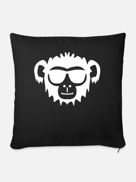 Affe mit Sonnenbrille Affen - Sofakissenbezug 45 x 45 cm - Schwarz