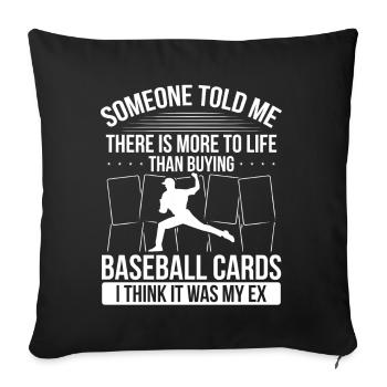 Funny Baseball Card Design - Sofakissenbezug 45 x 45 cm - Schwarz - Vorne