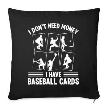 Funny Baseball Card Design - Sofakissenbezug 45 x 45 cm - Schwarz - Vorne