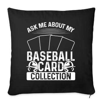 Funny Baseball Card Design - Sofa pillowcase 17,3'' x 17,3'' (45 x 45 cm) - black - Front