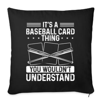 Funny Baseball Card Design - Sofakissenbezug 45 x 45 cm - Schwarz - Vorne