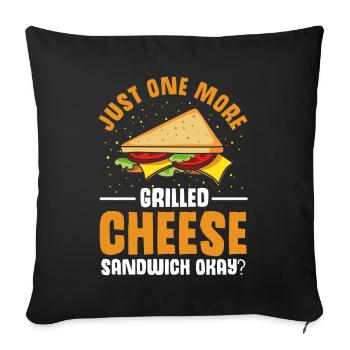Amour Fromage Grillé Hommes Femmes - Housse de coussin décorative 45 x 45 cm - noir - Devant
