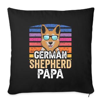 Berger Allemand Papa Amant Mignon Pet - Housse de coussin décorative 45 x 45 cm - noir - Devant