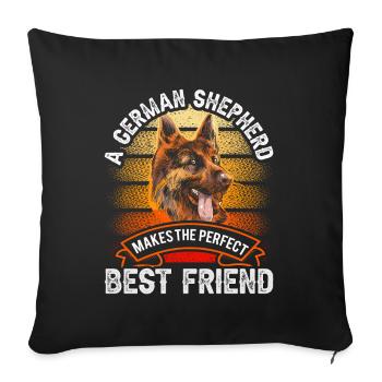 Le berger allemand est le meilleur ami parfait - Housse de coussin décorative 45 x 45 cm - noir - Devant
