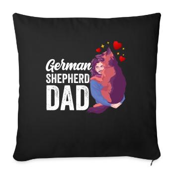 German Shepherd Daddy Pet Lover Cute - Sofa pillowcase 17,3'' x 17,3'' (45 x 45 cm) - black - Front