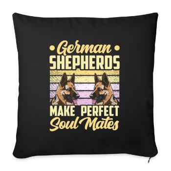Bergers Allemands Âme Sœur Parfaite Mignonne - Housse de coussin décorative 45 x 45 cm - noir - Devant