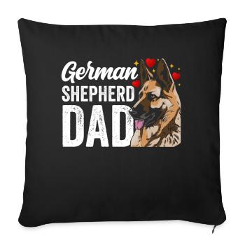 Berger allemand papa mignon amoureux des animaux de compagnie - Housse de coussin décorative 45 x 45 cm - noir - Devant