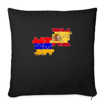 Armenia Spain Vintage Flag - Sofa pillowcase 17,3'' x 17,3'' (45 x 45 cm) - black - Front