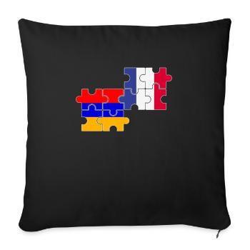 Armenia France Flag Armenians - Sofa pillowcase 17,3'' x 17,3'' (45 x 45 cm) - black - Front