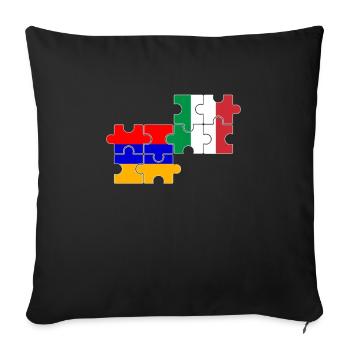 Arménie Italie Drapeau Arménie - Housse de coussin décorative 45 x 45 cm - noir - Devant
