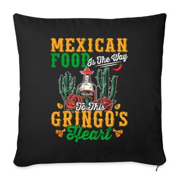 Mexican food, Gringo lovers, Proud - Sofa pillowcase 17,3'' x 17,3'' (45 x 45 cm) - black - Front