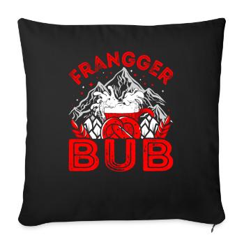 Fränkische Mundart Frangger Bub - Sofakissenbezug 45 x 45 cm - Schwarz - Vorne