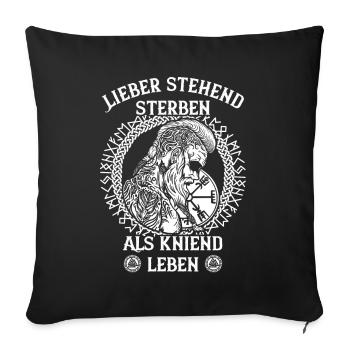 Ehre und Stolz Wikinger Spruch keltischen Knoten - Sofakissenbezug 45 x 45 cm - Schwarz - Vorne
