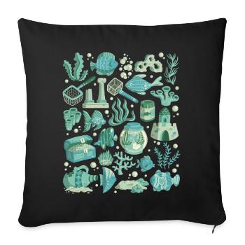 Aquarium - Sofa pillowcase 17,3'' x 17,3'' (45 x 45 cm) - black - Front