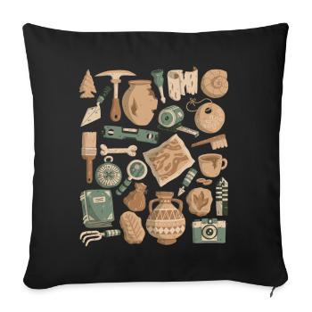 Archaeology - Sofa pillowcase 17,3'' x 17,3'' (45 x 45 cm) - black - Front