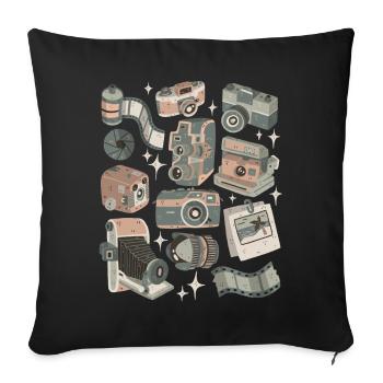 Analogue cameras - Sofa pillowcase 17,3'' x 17,3'' (45 x 45 cm) - black - Front