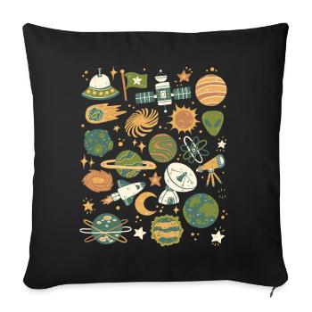 Astronomie, Espace, Univers, Espace, Planètes - Housse de coussin décorative 45 x 45 cm - noir - Devant