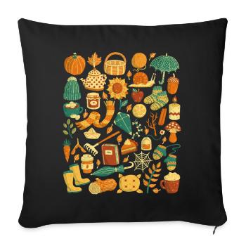 Herbst - Sofakissenbezug 45 x 45 cm - Schwarz - Vorne