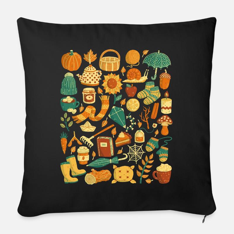 Herbst - Sofakissenbezug 45 x 45 cm - Schwarz