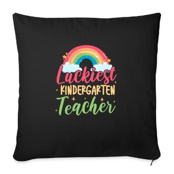 Kindergarten Child School Enrollment School Gift - Sofa pillowcase 17,3'' x 17,3'' (45 x 45 cm) - black - Front