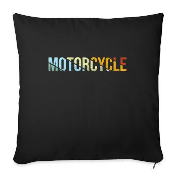 Moto Rétro - Housse de coussin décorative 45 x 45 cm - noir - Devant