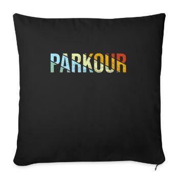 Parkour Retro - Sofa pillowcase 17,3'' x 17,3'' (45 x 45 cm) - black - Front