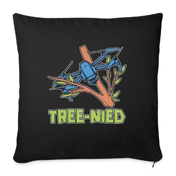 Drone Racing Tree-Nied Racing Machine Drone Racer - Sofa pillowcase 17,3'' x 17,3'' (45 x 45 cm) - black - Front