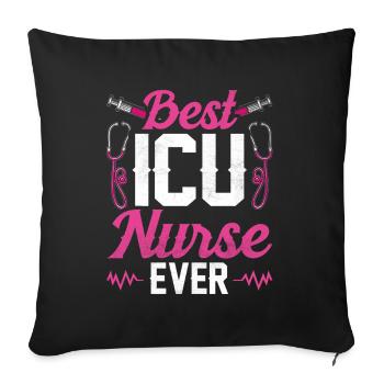 Best Intensive Care Nurse Ever - Sofa pillowcase 17,3'' x 17,3'' (45 x 45 cm) - black - Front