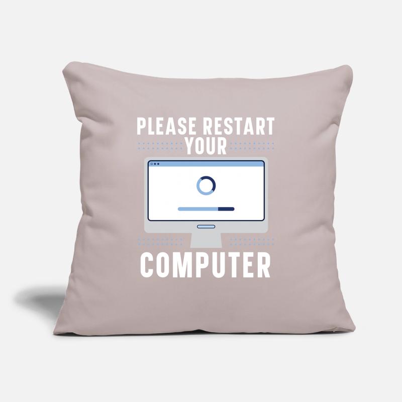 Please Restart Your Computer Coding Tech Support Sofa pillowcase 17,3'' x 17,3'' (45 x 45 cm)