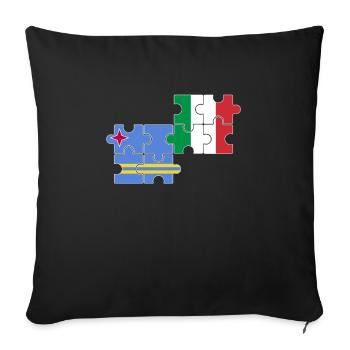 Aruba Italy Flag Aruban - Sofa pillowcase 17,3'' x 17,3'' (45 x 45 cm) - black - Front