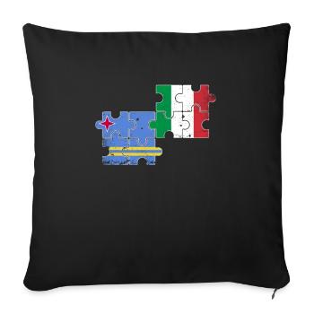 Aruba Italy Vintage Flag Aruban - Sofa pillowcase 17,3'' x 17,3'' (45 x 45 cm) - black - Front